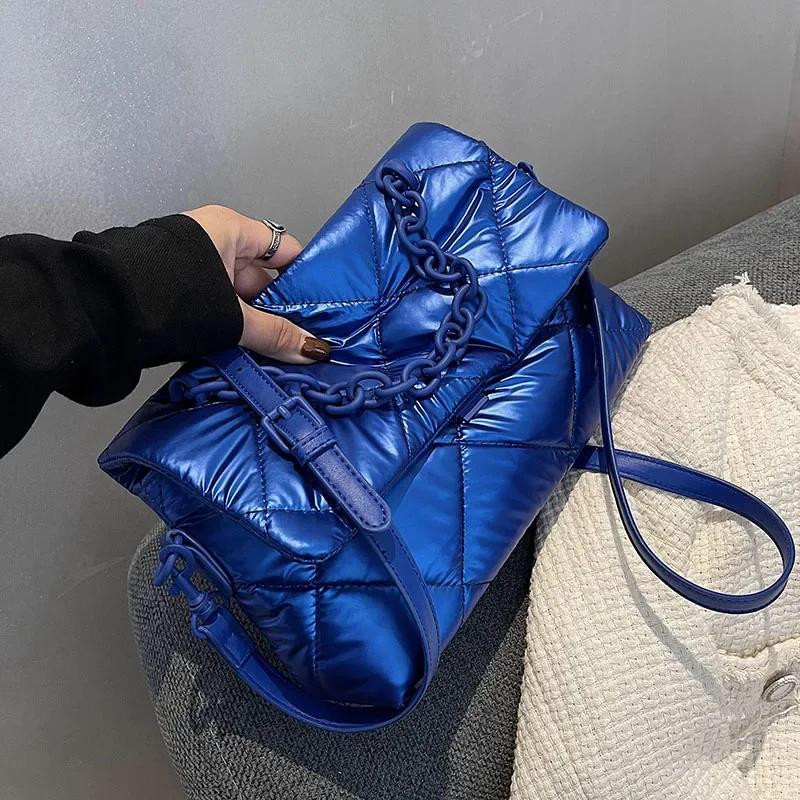 Chain Crossbody Quilted - Mode Lingge acrylique chaîne rembourré femmes