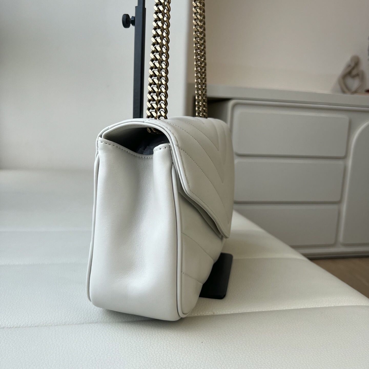 Chain Crossbody Quilted - Sac à main vintage en cuir