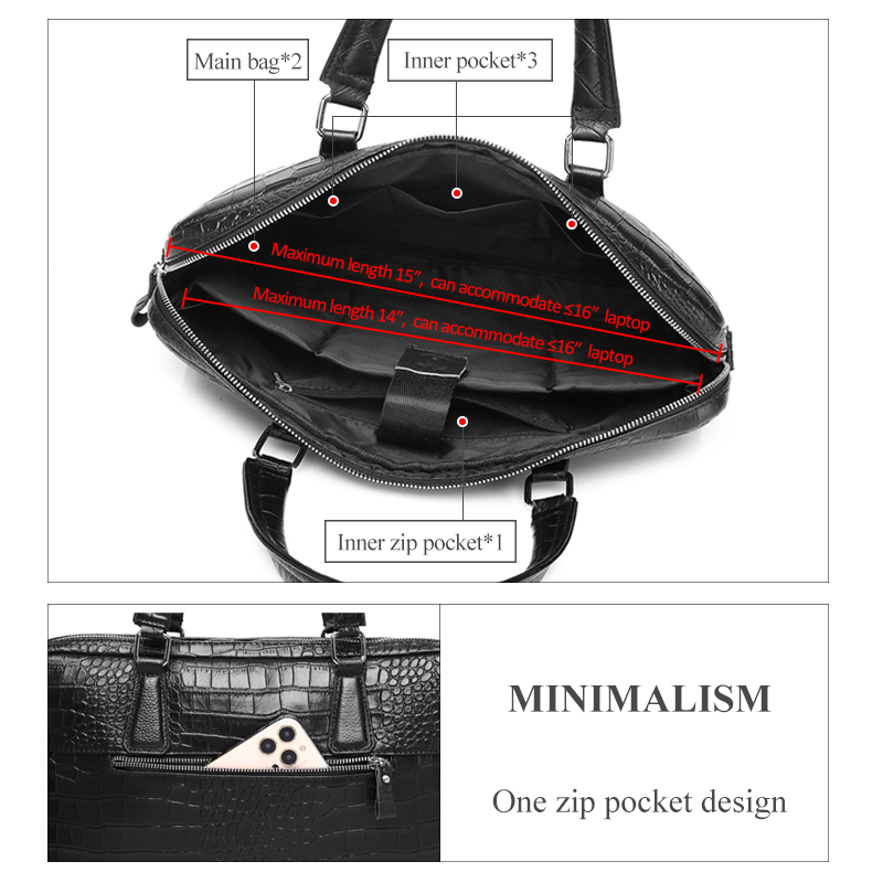 SCHLATUM véritable cuir Crocod - Luxury Bags That Fit Laptop avis et prix