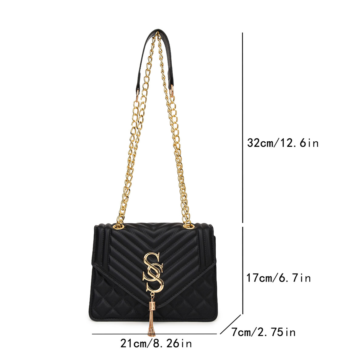 Sac bandoulière matelassé Argy - Chain Crossbody Quilted avis et prix