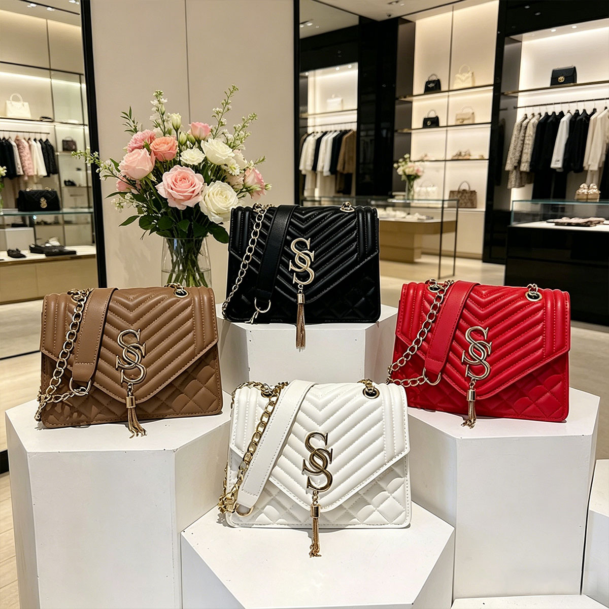 Sac bandoulière matelassé Argy - Chain Crossbody Quilted avis et prix